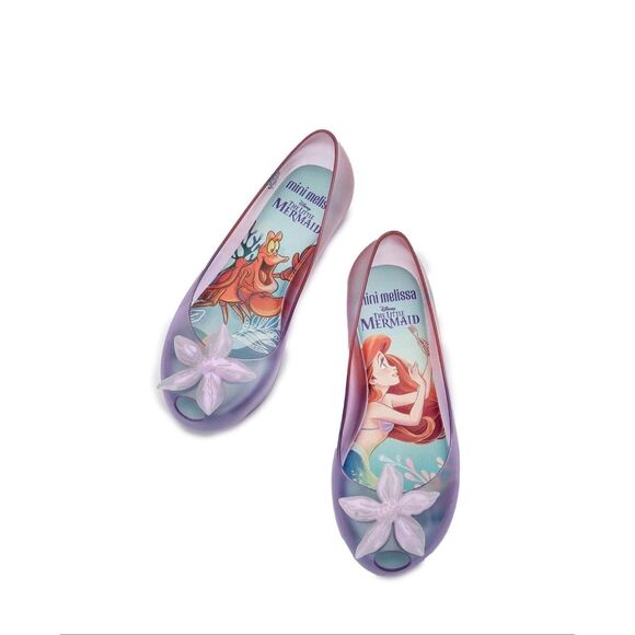 Mini Melissa Disney II Ultra girls size 13 shoes small heel slip on peep round t - Picture 1 of 7